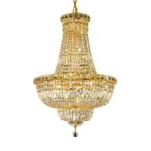 Tranquil 22 Light 22" Wide Crystal Empire Chandelier with Clear Royal Cut Crystals