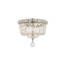 Tranquil 4 Light 10" Wide Flush Mount Bowl Ceiling Fixture with Clear Royal Cut Crystals