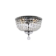 Tranquil 4 Light 14" Wide Flush Mount Bowl Ceiling Fixture with Clear Royal Cut Crystals