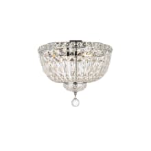 Tranquil 4 Light 14" Wide Flush Mount Bowl Ceiling Fixture with Clear Royal Cut Crystals