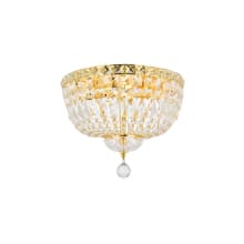 Tranquil 4 Light 14" Wide Flush Mount Bowl Ceiling Fixture with Clear Royal Cut Crystals