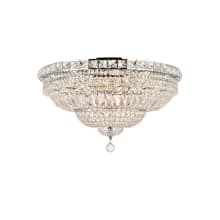 Tranquil 12 Light 24" Wide Flush Mount Waterfall Ceiling Fixture with Clear Royal Cut Crystals