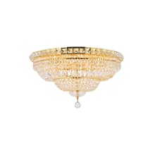 Tranquil 12 Light 24" Wide Flush Mount Waterfall Ceiling Fixture with Clear Royal Cut Crystals