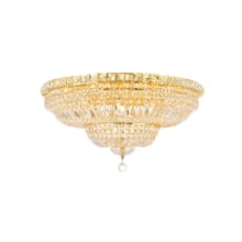 Tranquil 18 Light 30" Wide Flush Mount Waterfall Ceiling Fixture with Clear Royal Cut Crystals