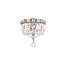 Tranquil 2 Light 8" Wide Flush Mount Bowl Ceiling Fixture with Clear Royal Cut Crystals