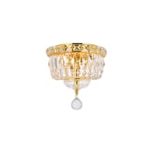 Tranquil 2 Light 8" Wide Flush Mount Bowl Ceiling Fixture with Clear Royal Cut Crystals