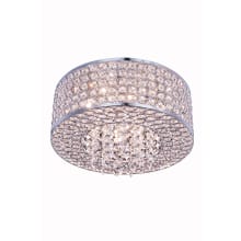 Amelie 4 Light 12" Wide Flush Mount Drum Ceiling Fixture with Clear Royal Cut Crystals
