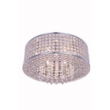 Amelie 6 Light 16" Wide Flush Mount Drum Ceiling Fixture with Clear Royal Cut Crystals