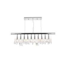 Chorus Line 10 Light 40" Wide Crystal Linear Chandelier with Clear Royal Cut Crystals