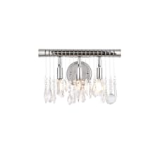 Chorus Line 3 Light 12" Tall Wall Sconce with Clear Royal Cut Crystals