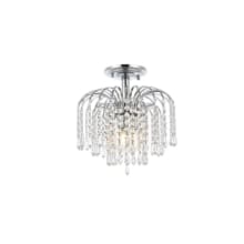 Falls 3 Light 12" Wide Semi-Flush Waterfall Ceiling Fixture with Clear Royal Cut Crystals