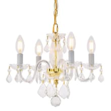 Rococo 4 Light 15" Wide Crystal Chandelier with Bordeaux Royal Cut Crystals