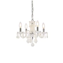 Rococo 4 Light 15" Wide Crystal Chandelier with White Royal Cut Crystals