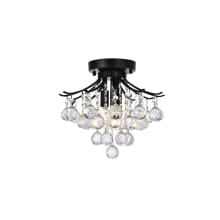 Toureg 3 Light 12" Wide Semi-Flush Ceiling Fixture with Clear Royal Cut Crystals