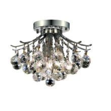 Toureg 3 Light 12" Wide Semi-Flush Ceiling Fixture with Clear Royal Cut Crystals