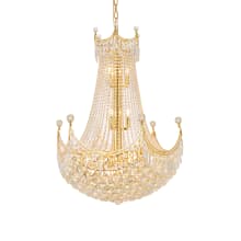 Corona 24 Light 30" Wide Crystal Empire Chandelier with Clear Royal Cut Crystals