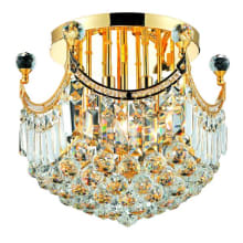 Corona 6 Light 16" Wide Semi-Flush Bowl Ceiling Fixture with Clear Royal Cut Crystals