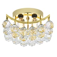 Corona 4 Light 10" Wide Semi-Flush Bowl Ceiling Fixture with Clear Royal Cut Crystals