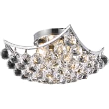 Corona 4 Light 12" Wide Semi-Flush Bowl Ceiling Fixture with Clear Royal Cut Crystals