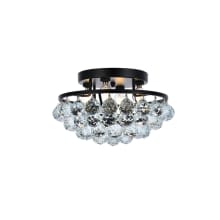 Corona 4 Light 14" Wide Semi-Flush Bowl Ceiling Fixture with Clear Royal Cut Crystals