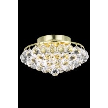 Corona 4 Light 14" Wide Semi-Flush Bowl Ceiling Fixture with Clear Royal Cut Crystals