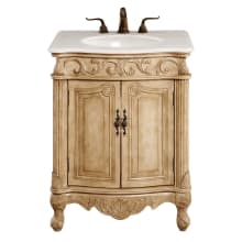 Danville 27" Free Standing Single Basin Vanity Set with Cabinet and Marble Vanity Top