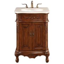Danville 24" Free Standing Single Basin Vanity Set with Cabinet and Marble Vanity Top