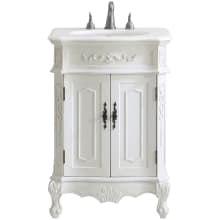 Danville 24" Free Standing Single Basin Vanity Set with Double Door Cabinet and Quartz Vanity Top