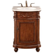Danville 24" Free Standing Single Basin Vanity Set with Cabinet and Marble Vanity Top