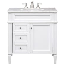 Park Ave 32" Free Standing Single Basin Vanity Set with Cabinet and Marble Vanity Top