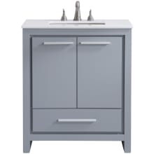 Filipo 30" Free Standing Single Basin Vanity Set with Cabinet and Quartz Vanity Top