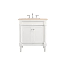 Lexington 30" Free Standing Single Basin Vanity Set with Cabinet and Marble Vanity Top