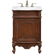 Berkshire 24" Free Standing Single Basin Vanity Set with Cabinet and Quartz Vanity Top