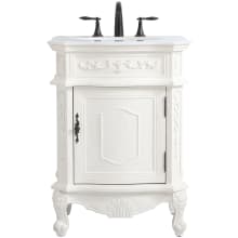 Berkshire 24" Free Standing Single Basin Vanity Set with Cabinet and Quartz Vanity Top