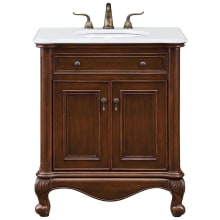 Berkshire 30" Free Standing Single Basin Vanity Set with Cabinet and Quartz Vanity Top