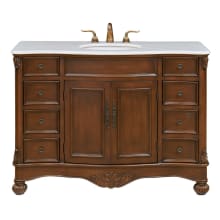 Windsor 48" Free Standing Single Basin Vanity Set with Cabinet and Marble Vanity Top