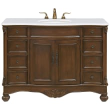 Windsor 48" Free Standing Single Basin Vanity Set with Cabinet and Quartz Vanity Top