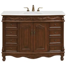 Bordeaux 48" Free Standing Single Basin Vanity Set with Cabinet and Quartz Vanity Top