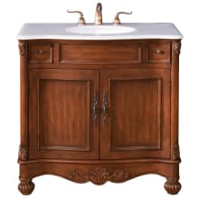 Windsor 36" Free Standing Single Basin Vanity Set with Cabinet and Marble Vanity Top