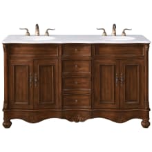 Windsor 60" Free Standing Double Basin Vanity Set with 34-1/4" Tall Cabinet and Quartz Vanity Top