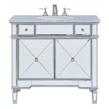 Camille 36" Free Standing Single Basin Vanity Set with Cabinet and Marble Vanity Top