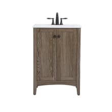 Xylem 24" Free Standing Single Basin Vanity Set with Cabinet and Resin Vanity Top