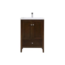Aqua 24" Free Standing Single Basin Vanity Set with Cabinet and Resin Vanity Top