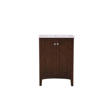 Mod 24" Free Standing Single Basin Vanity Set with Cabinet and Resin Vanity Top