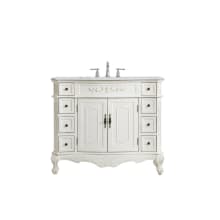 Danville 42" Free Standing Single Basin Vanity Set with Cabinet and Marble Vanity Top