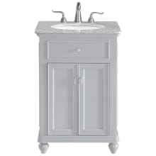 Otto 24" Free Standing Single Basin Vanity Set with Cabinet and Marble Vanity Top