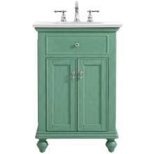 Otto 24" Free Standing Single Basin Vanity Set with Cabinet and Quartz Vanity Top