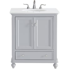 Otto 30" Free Standing Single Basin Vanity Set with Cabinet and Quartz Vanity Top