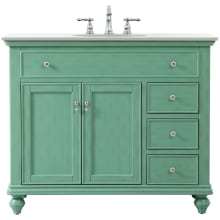 Otto 42" Free Standing Single Basin Vanity Set with Cabinet and Quartz Vanity Top