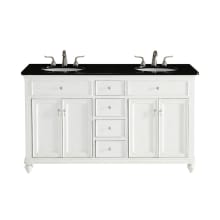 Otto 60" Free Standing Double Basin Vanity Set with Cabinet and Marble Vanity Top